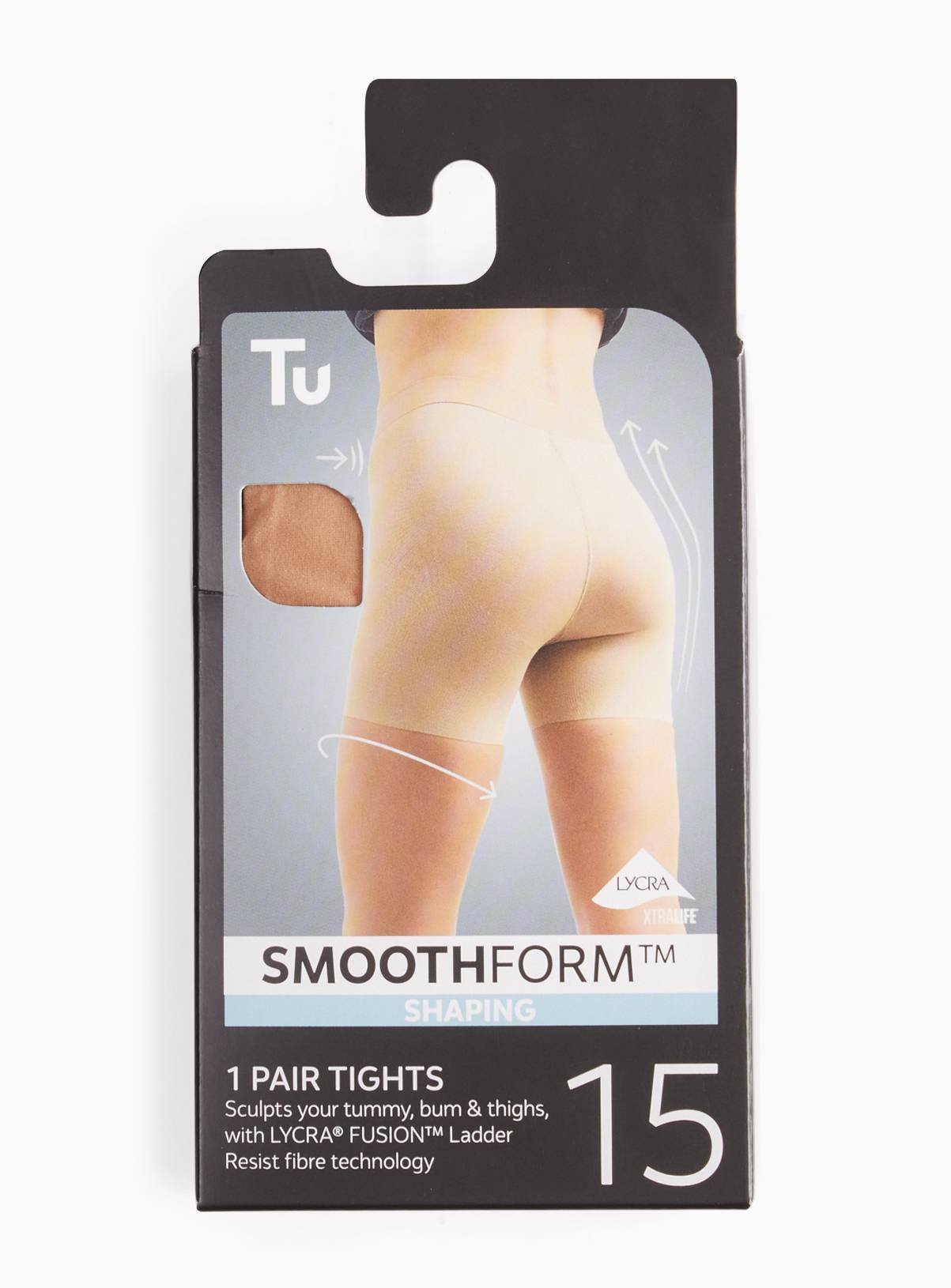 15 Denier Black Sheer Firm Shaping Tights S - Image 1